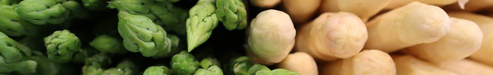 Spargel grün und weiß